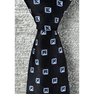 Jos A Bank Executive Collection Blue Geometric Silk Tie 3.5" x 58" Classic